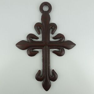 Iron Cross Medieval Ornate Gothic Fleur De Lis Wall Decor
